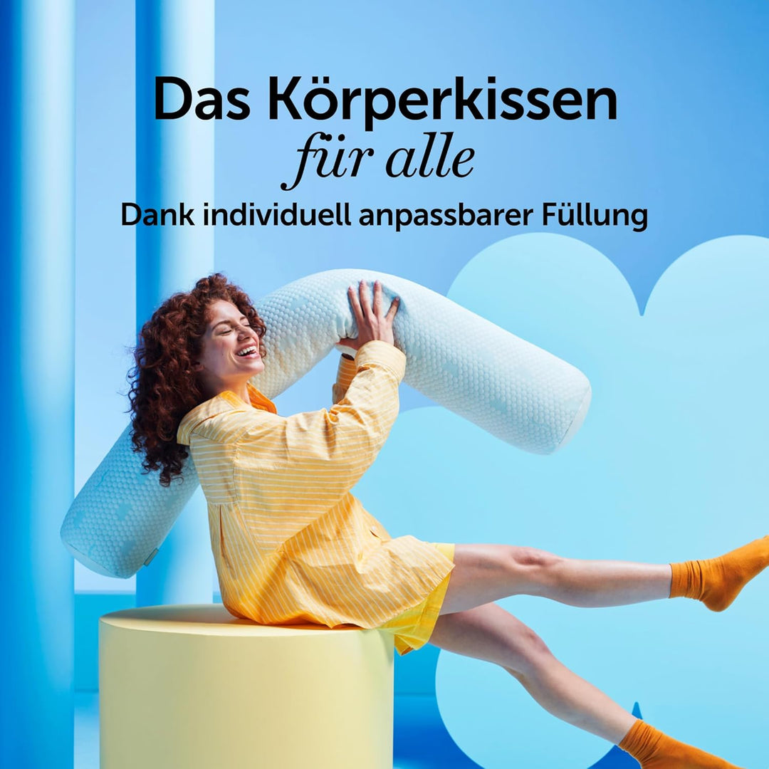 Cloudpillo Nest Körperkissen 150x24 cm - Memory-Foam-Kissen für Seitenschläfer, Schwangerschaft und