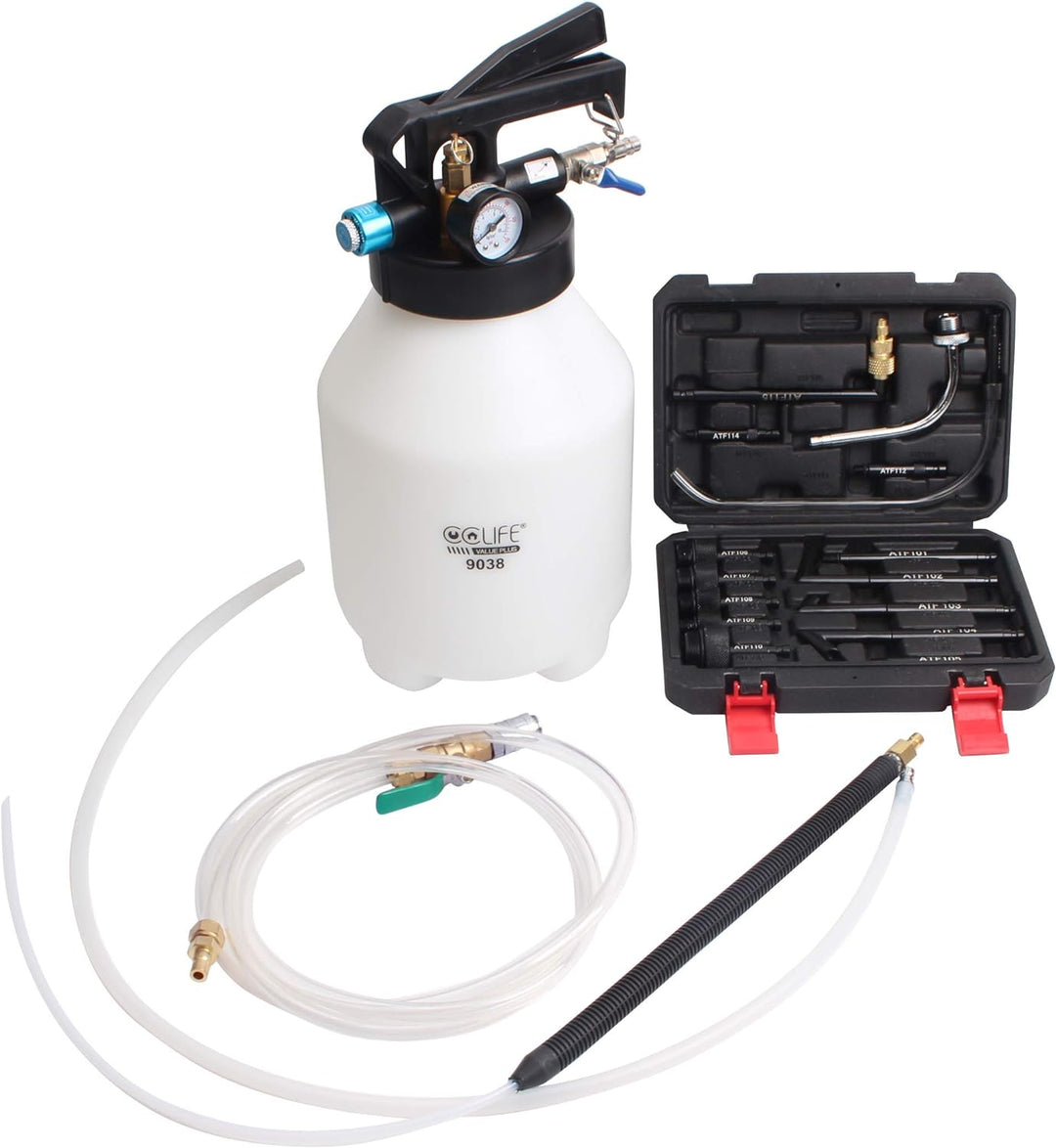 CCLIFE Druckluft Ölwechsel Gerät Öleinfüllgerät Ölabsauger Getriebeöl Einfüllgerät 6L/10L 2 in 1 Bef