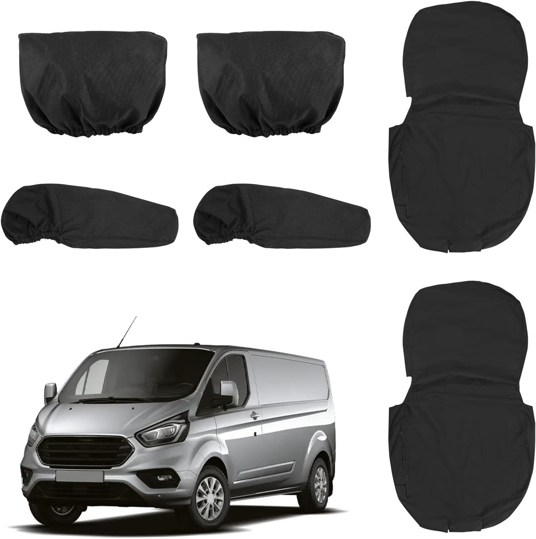 Soekodu Sitzbezüge kompatibel mit Ford Transit Custom 2013-2022 (2 Sitzer), 6er-Set Wasserdichter Vo