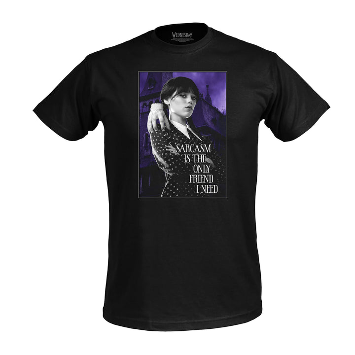 Elbenwald Wednesday T-Shirt mit verschiedenen Motiven für Herren Damen Unisex Baumwolle schwarz M Sa