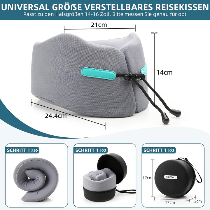 Nackenkissen Flugzeug Reisekissen Memory Foam Erwachsene Nackenhörnchen Reise Verstellbares Auto-Kop