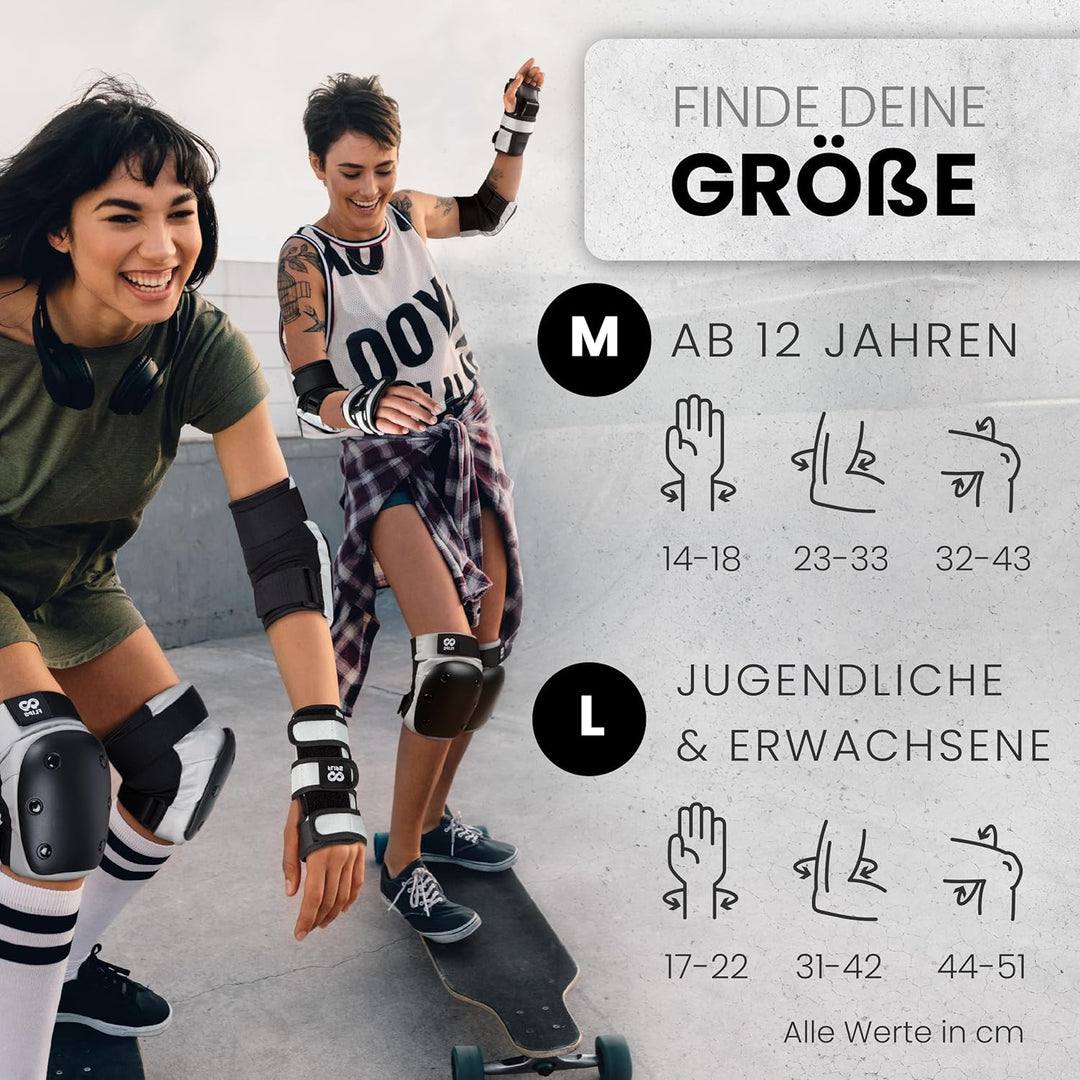 99FLIPS Inliner Schoner Erwachsene und Jugendliche [6er] Schoner Inliner Damen Herren mit Knieschone