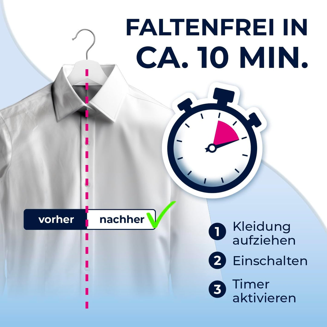 CLEANmaxx automatischer Hemdenbügler PRO mit Hosenaufsatz | Ersetzt Bügeleisen, Dampfglätter, Steame