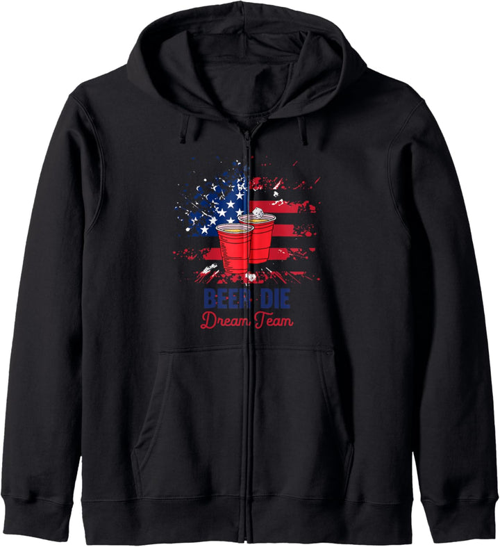 Beer Die USA Flag Team Cool | Beer Dice Shooter Table Game Kapuzenjacke