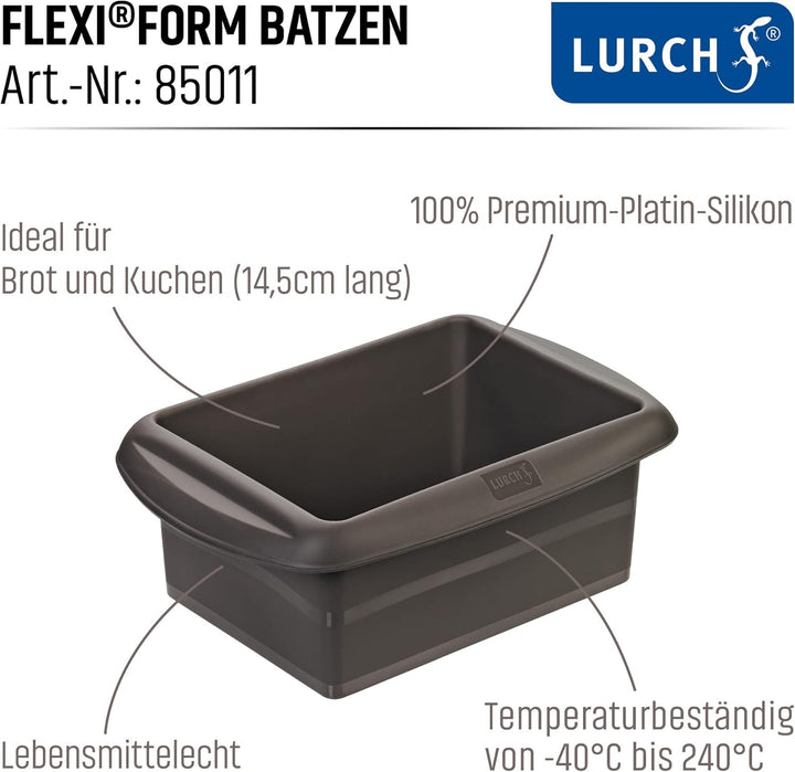 Lurch 585011 FlexiForm Batzen 2 er Set / 2 Brotbackformen Kastenformen aus 100% BPA-freiem Platin Si