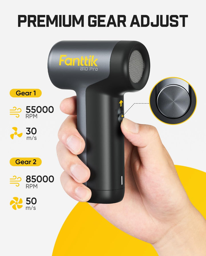Fanttik B10 Pro Elektrische Staubgebläse, 110.000 U/min bürstenloser Motor, Luftreiniger, 3-Gang ein