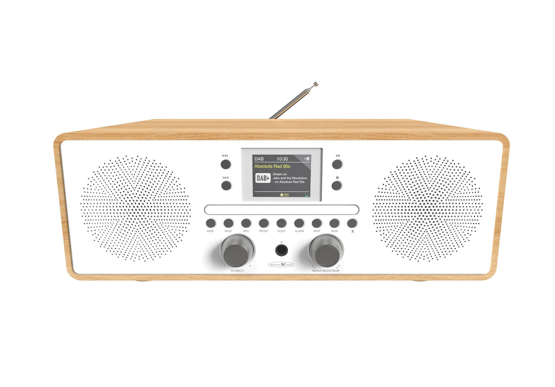 Reflexion DAB+ Digitalradio mit CD, Bluetooth, USB, AUX-In, UKW, Weiss