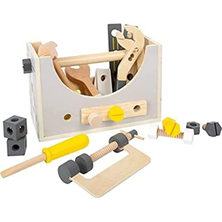 small foot Werkzeugkasten 2in1 "Miniwob" aus Holz, auch als Werkbank nutzbar, mit Kinderwerkzeugen,