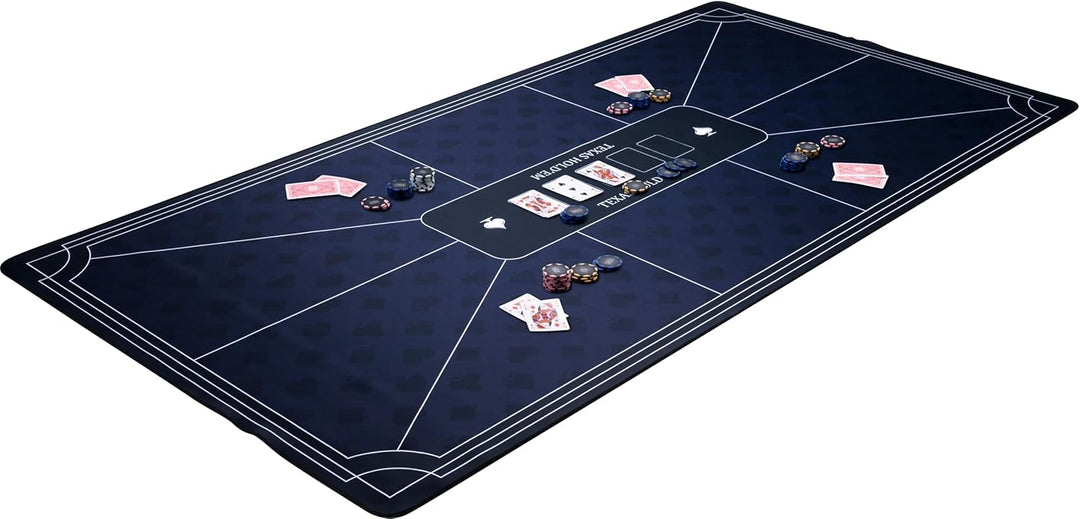 Engelhart - 320997 – Pokermatte blau – rutschfeste Spielfläche 180 cm x 90 cm – Dicke: 3 mm – Bedruc