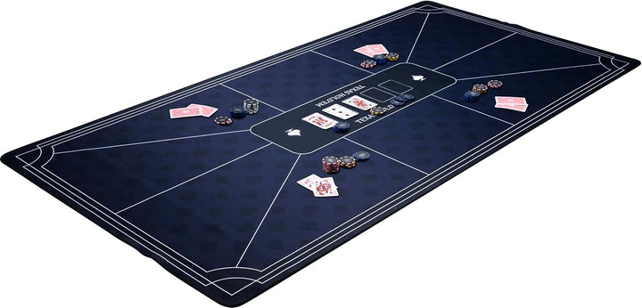 Engelhart - 320997 – Pokermatte blau – rutschfeste Spielfläche 180 cm x 90 cm – Dicke: 3 mm – Bedruc