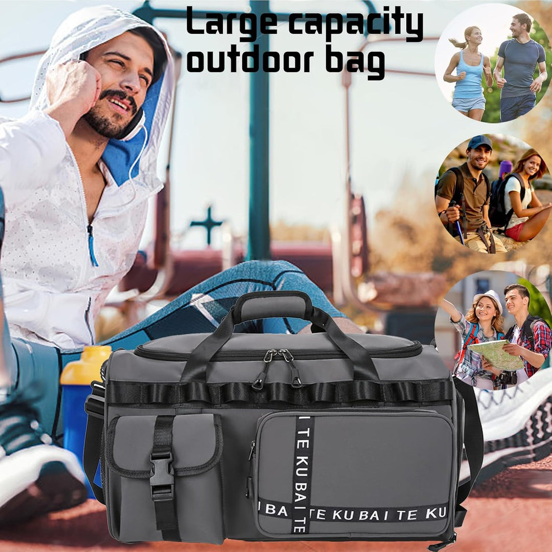 Reisetasche Damen Herren, 65L Wasserabweisende Sporttasche, Large Capacity Reise Tasche Gym Bag, mit