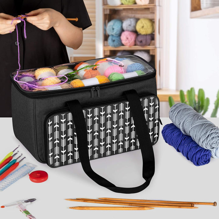 Yarwo Tasche für Garnaufbewahrung, Stricktasche zur Aufbewahrung von Wolle, Handarbeitstasche mit Gr