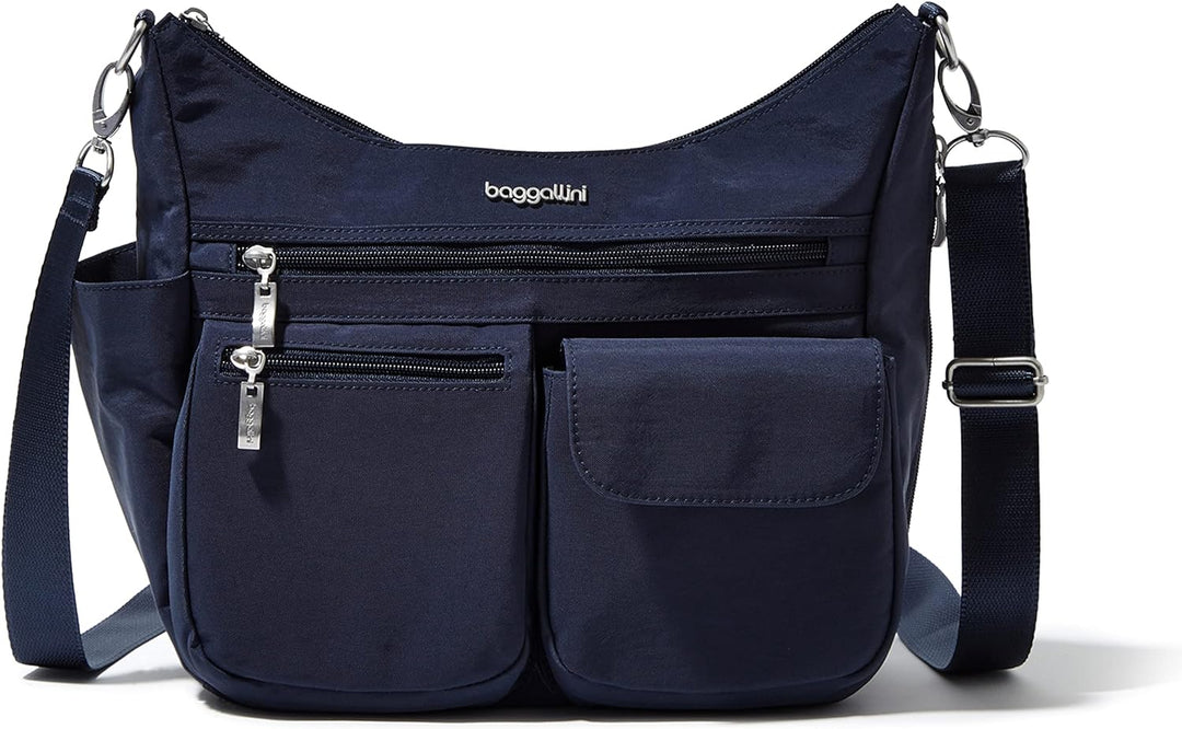 Baggallini Moderne Everywhere Bag - Hobo Crossbody Taschen für Damen mit RFID Geldbörse French Navy,