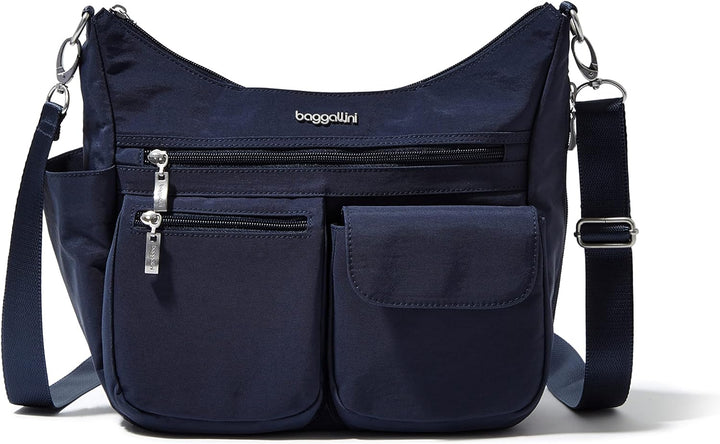 Baggallini Moderne Everywhere Bag - Hobo Crossbody Taschen für Damen mit RFID Geldbörse French Navy,