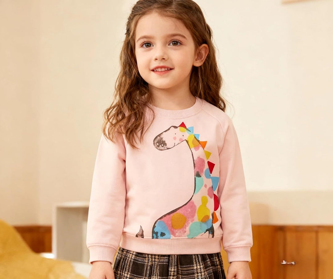 Codkkre Sweatshirt Mädchen Pullover für Kinder Süss Cartoon Sweater Mädchen Langarmshirts aus Baumwo