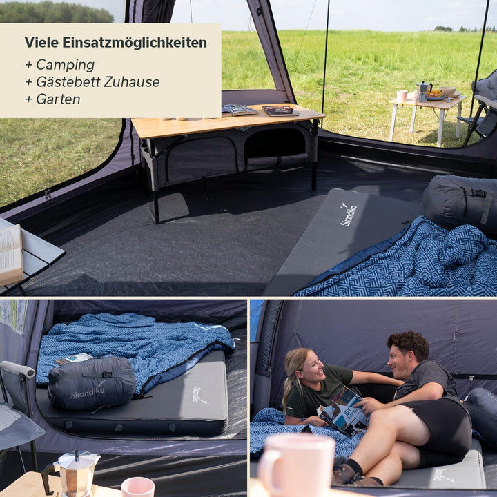 Skandika Premium Easy Isomatte Double 3D | 10 cm dick, selbstaufblasend, leicht, faltbar, selbstfüll