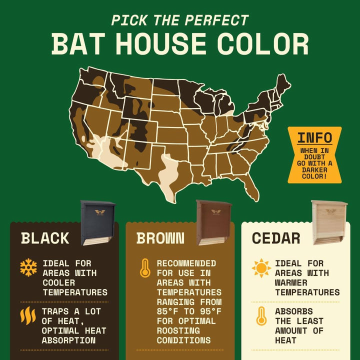 BIGBATBOX -Bat Houses for Outdoors - Proven Bat Box Design, Premium 2-Chamber Cedar Bat House. Enjoy