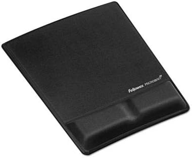 Fellowes Health-V Stoff Handgelenkauflage mit Mauspad schwarz 9181201, Mouse pad Schwarz Auflage für