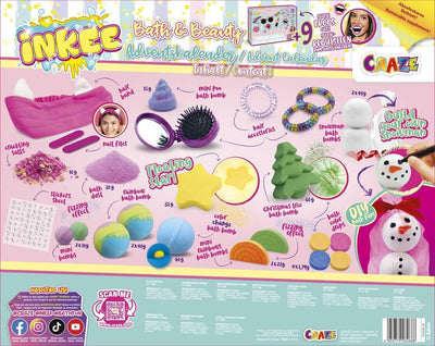 INKEE Bath & Beauty Adventskalender Kinder - Badespass Spielzeug Adventskalender, Weihnachtskalender