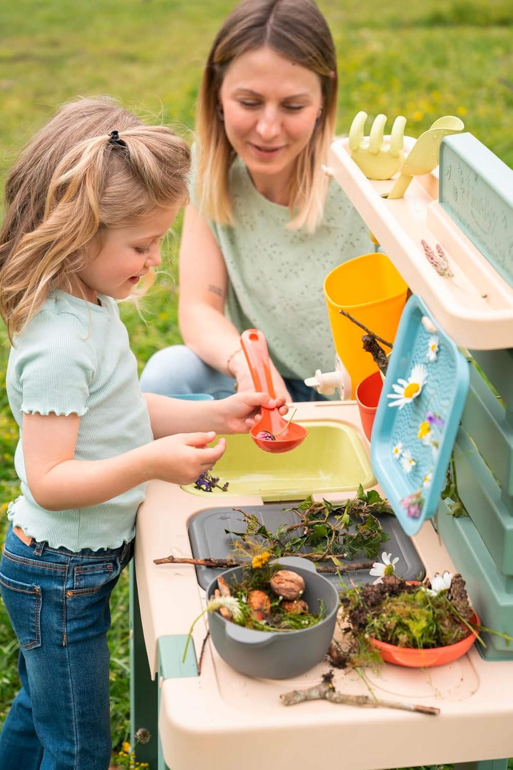 Smoby Life - Matschküche für Kinder - Outdoor-Spielküche mit Zubehör - 90% Recyclinganteil, UV-bestä