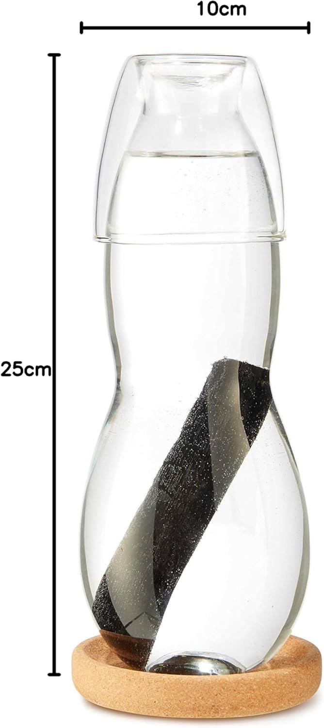 black+blum Persönliche Karaffe mit Trinkglas - 800 ml, Borosilikatglas/Kork, Masse: 10 x 10 x 25 cm
