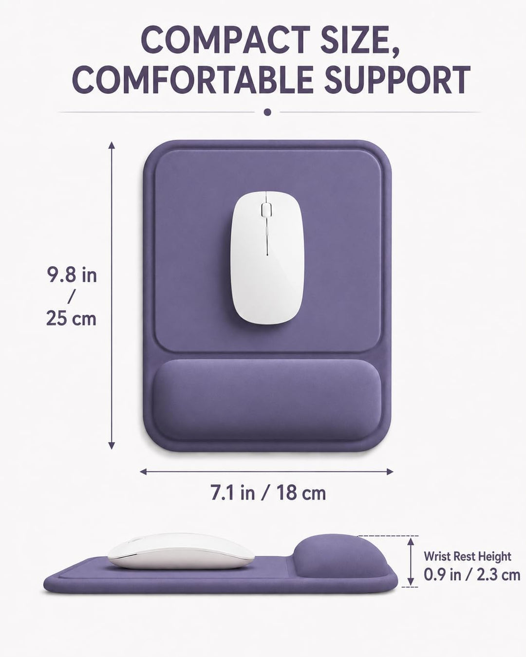 Mauspad mit gelkissen Handgelenkauflage,mousepad ergonomisch Vertieftes Anti-Druck Design, Rutschfes