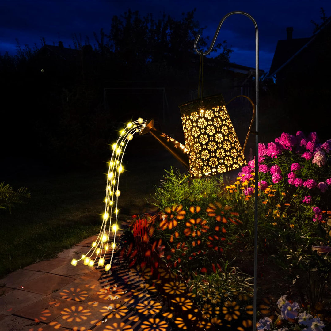 GuKKK Solar Giesskanne mit Solarlampen für Aussen, LED Lichter, Gartendeko Modern Stil, Lichterkette