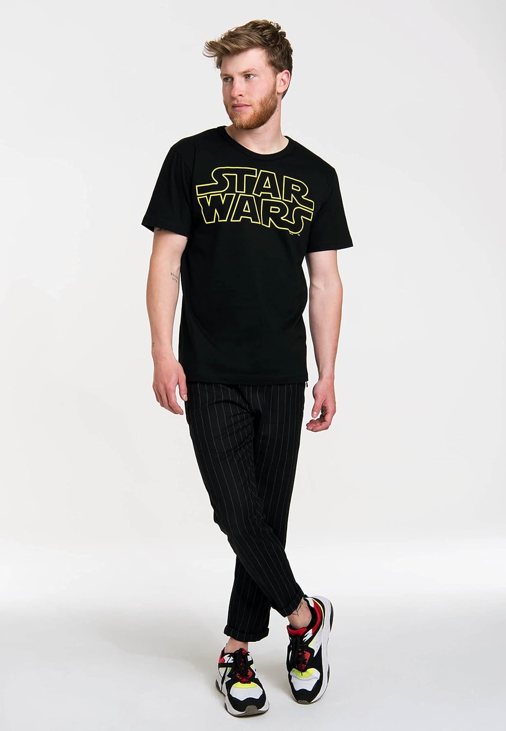 Logoshirt T-Shirt Krieg der Sterne - Logo - Star Wars Schriftzug - Rundhals Shirt schwarz - Lizenzie