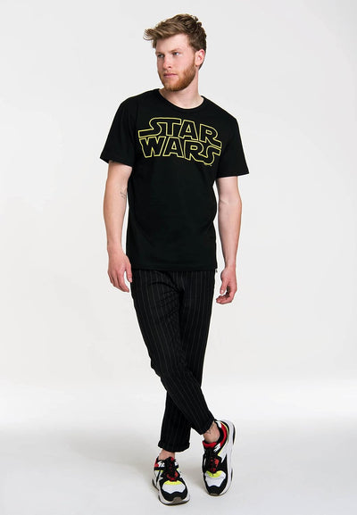 Logoshirt T-Shirt Krieg der Sterne - Logo - Star Wars Schriftzug - Rundhals Shirt schwarz - Lizenzie