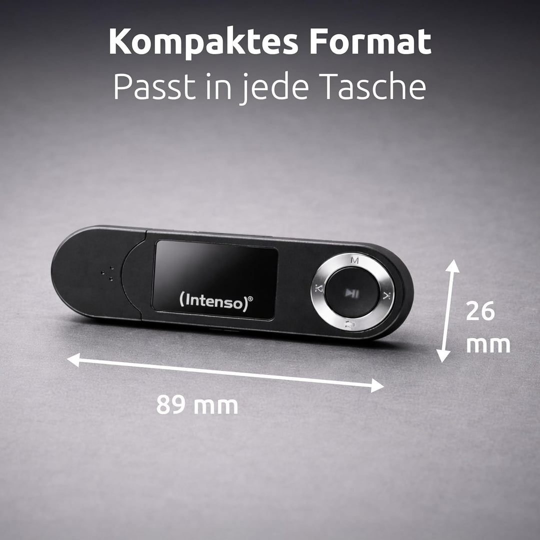 Intenso Music Walker MP3 Player 64 GB mit LCD Display, microSD Karte, USB 2.0, AAA Batterie, Kopfhör