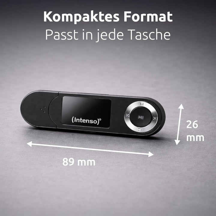 Intenso Music Walker MP3 Player 64 GB mit LCD Display, microSD Karte, USB 2.0, AAA Batterie, Kopfhör