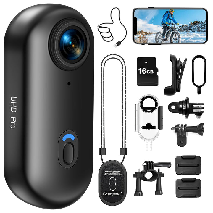 Action Cam, 170° Wifi Action Kamera, HD 1080P Motorradhelmkamera, 16GB-Magnet-Fahrradvideokamera, Wa