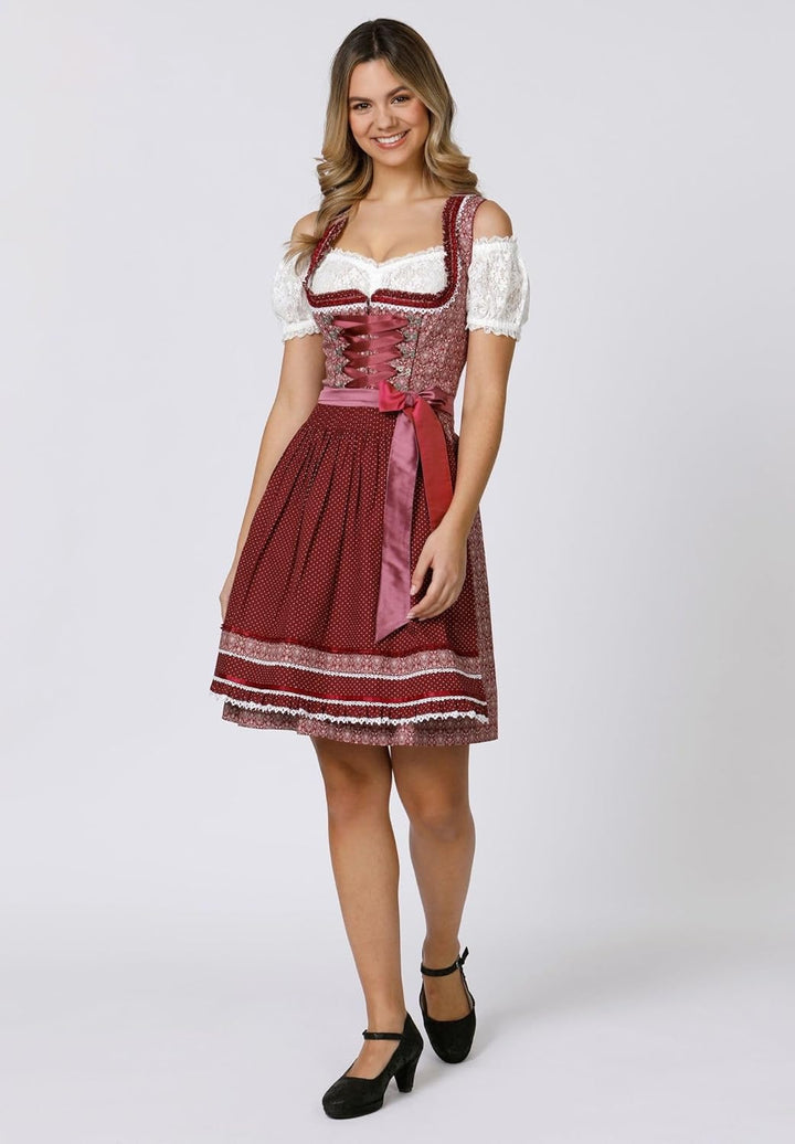Stockerpoint Damen Dirndl Kim Kleid für besondere Anlässe 36 Bordeaux, 36 Bordeaux