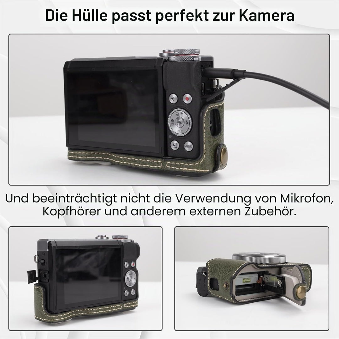 Rieibi G7X G7X II G7X III Hülle, Vintage Leder Kameratasche für Canon PowerShot G7 X/G7 X Mark II/G7