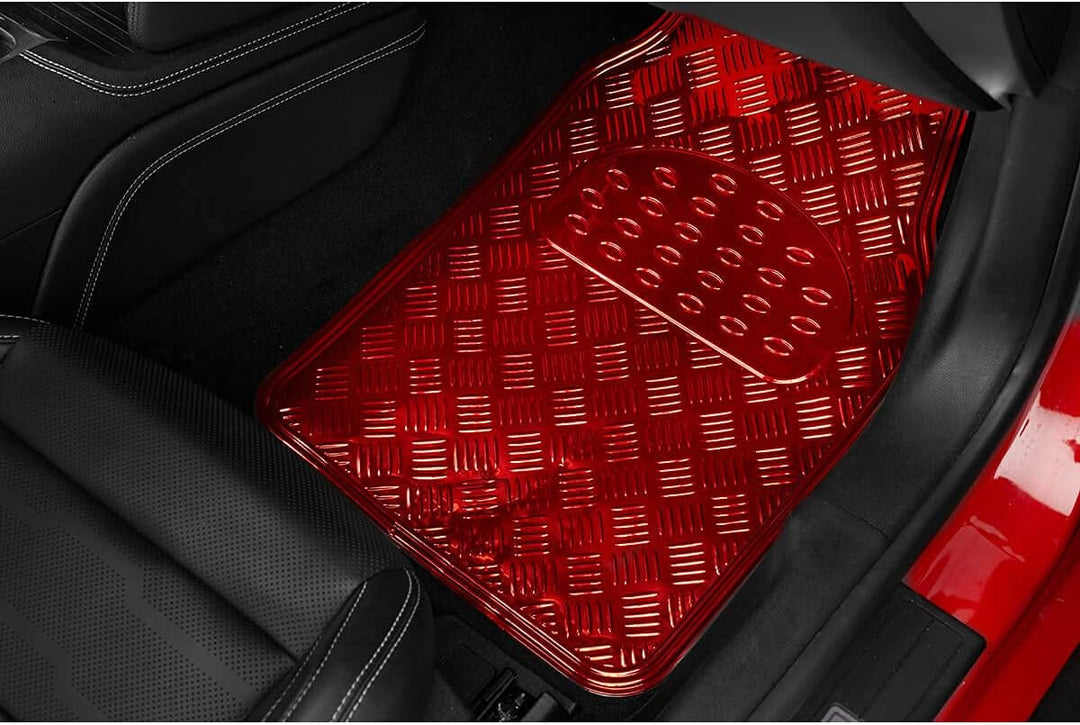 Sumex APA3000 PVC-Fussmatte, Aluminium-Optik, Rot