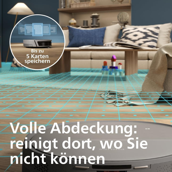 Philips 9000 Series Saug- und Wischroboter - mit automatischer Staubabsaugstation, rollender Wischmo