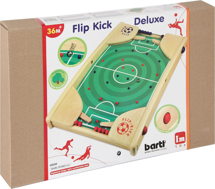 Bartl 106741 Flip Kick Deluxe, 58 cm, Flipper und Kicker, für 2 Spieler, ab 4 - 99 Jahre, Deluxe