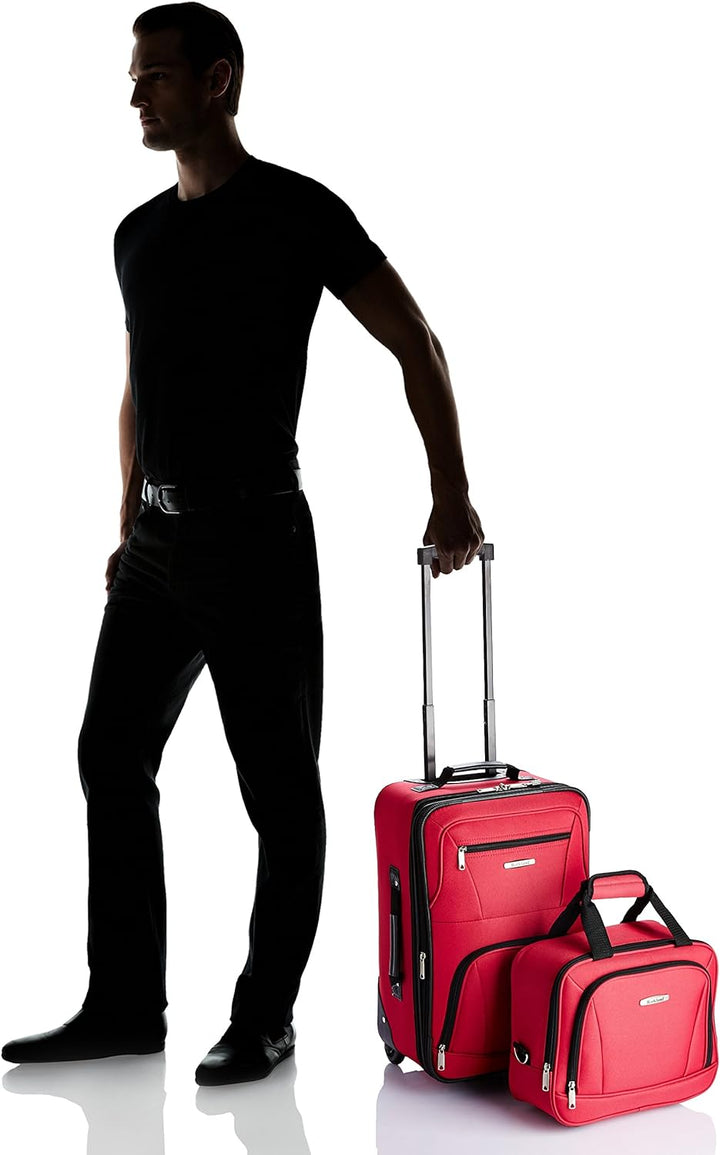 Rockland Fashion Softside Gepäck-Set, aufrecht stehend, rot, Einheitsgrösse, Fashion Softside Gepäck