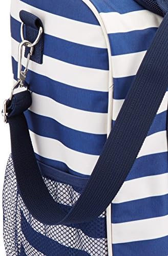 KitchenCraft We Love Summer Grosse maritim gestreifte Familien-Kühltasche, 21 L - Marineblau/Weiss