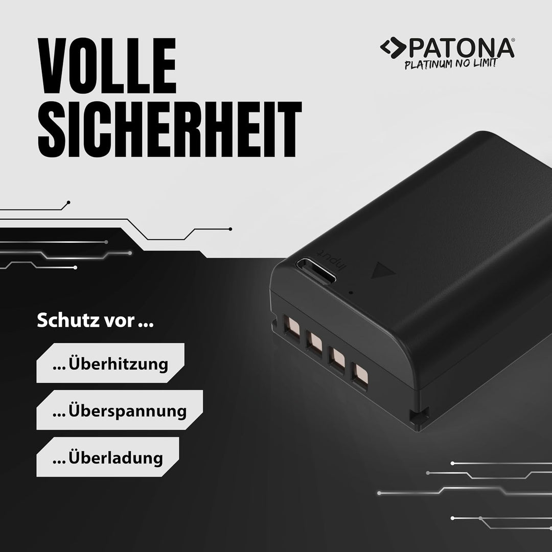 PATONA Platinum BLX-1 Akku 2600mAh / 18,7Wh / 7.2V USB-C Input kompatibel mit Olympus OM-1 OM-3 OM1