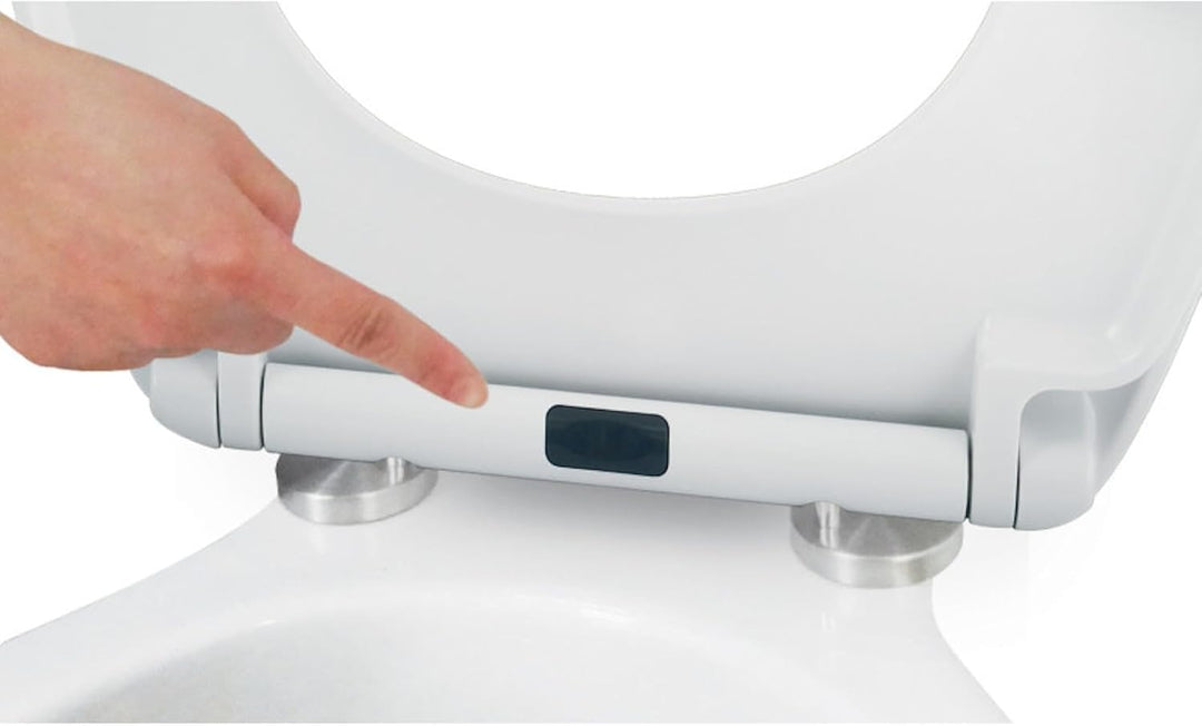 MSV WC Sitz Toilettendeckel Duroplast mit Absenkautomatik und auf Knopfdruck abnehmbar zur Reinigung