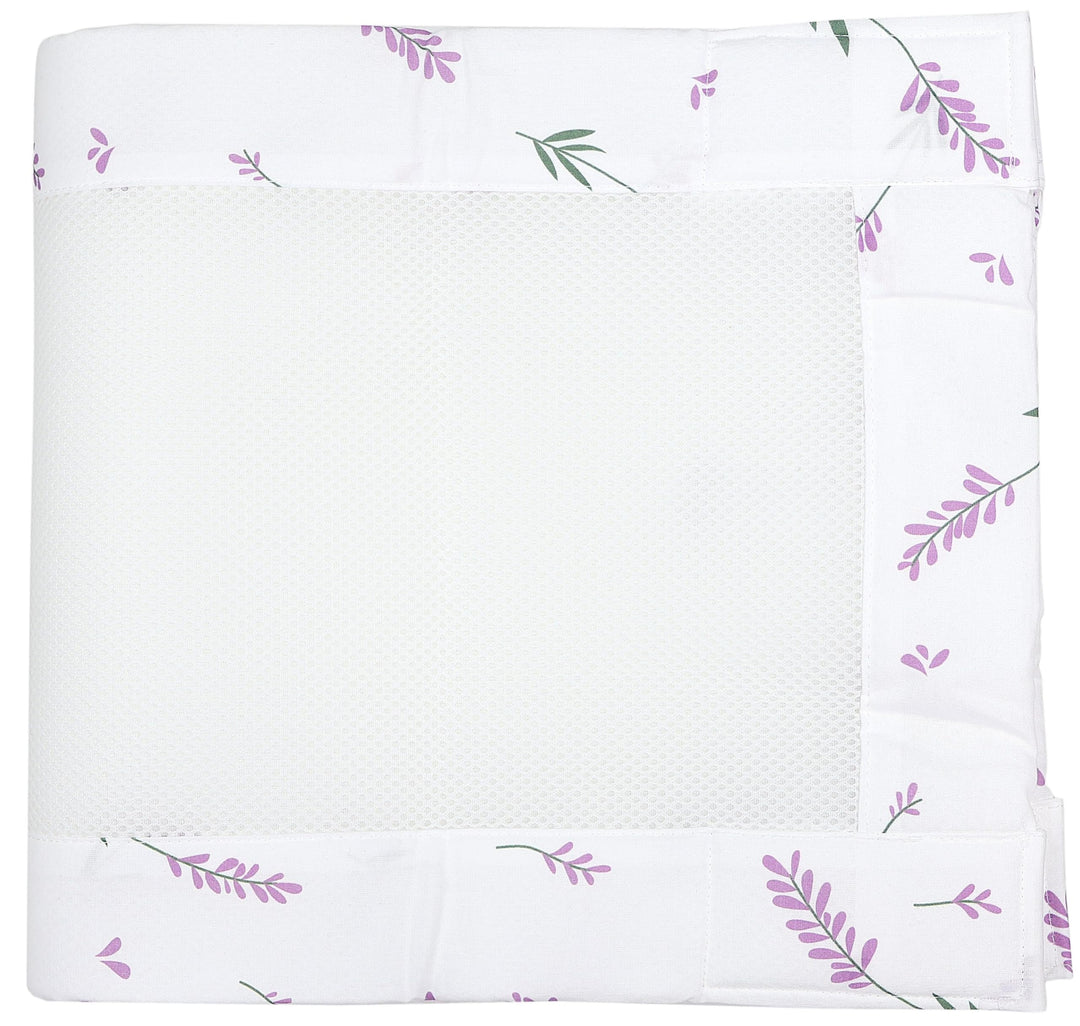 TupTam Gitterstäbe Schutz Netz Babybett Nestchen 3D Mesh 2 Pack, Farbe: rosa Blumen, Grösse: ca. 128