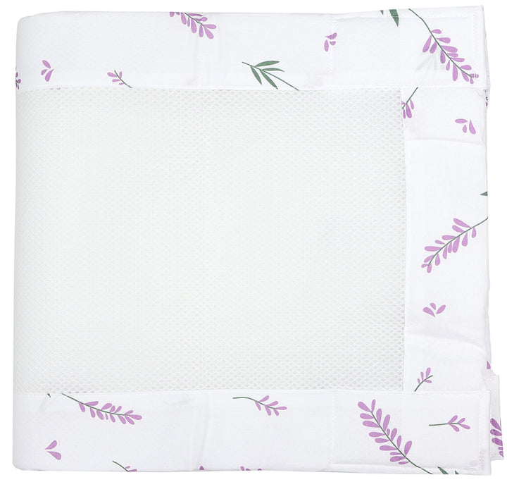 TupTam Gitterstäbe Schutz Netz Babybett Nestchen 3D Mesh 2 Pack, Farbe: rosa Blumen, Grösse: ca. 128