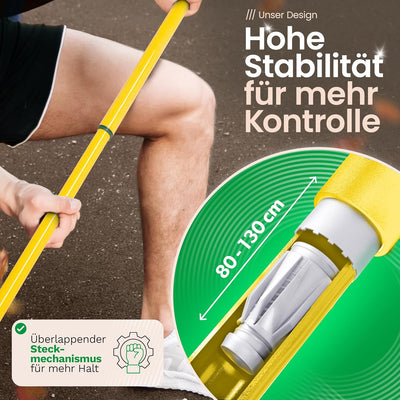 Novaliv Krallenbesen Set 40 cm Kunststoff mit Stiel Schneebesen Kratzbesen Rasenbesen Besen für drau