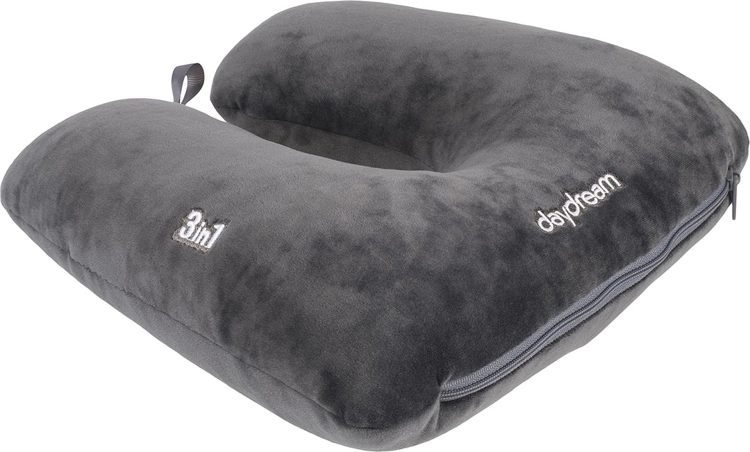 daydream 3 in 1 Nackenkissen mit Mikroperlen - Nackenhörnchen, Reisekissen und Nackenrolle in einem