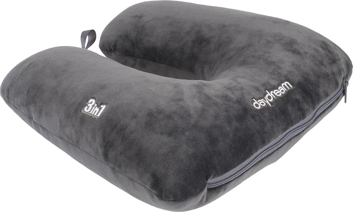 daydream 3 in 1 Nackenkissen mit Mikroperlen - Nackenhörnchen, Reisekissen und Nackenrolle in einem