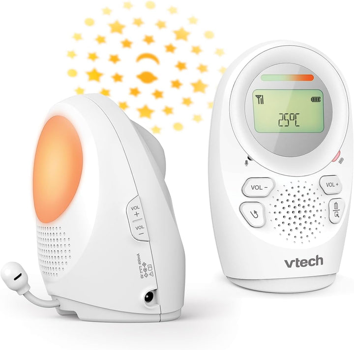 VTech Digitales Audio-Babyphon DM1212 – DECT-Technologie, Gegensprechfunktion, Geräuschpegelanzeige,