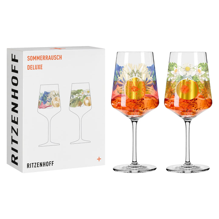 RITZENHOFF 2841017 Aperitif-Glas Sprizz 2er-Set 500 ml – Serie Sommerrausch Deluxe Nr. 17 + 18 mit b