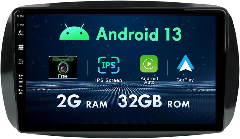 Android 12 Autoradio GPS-Navigation für Mercedes Benz Smart 453 Fortwo 2014–2020 – 9 Zoll – 2G+32G K