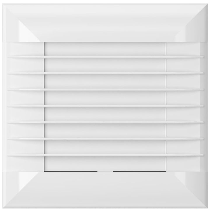 Vlano FLAP 100/125/150 Badlüfter mit automatischen Jalousien, Standard, WC Lüfter, Wandmontage, Weis
